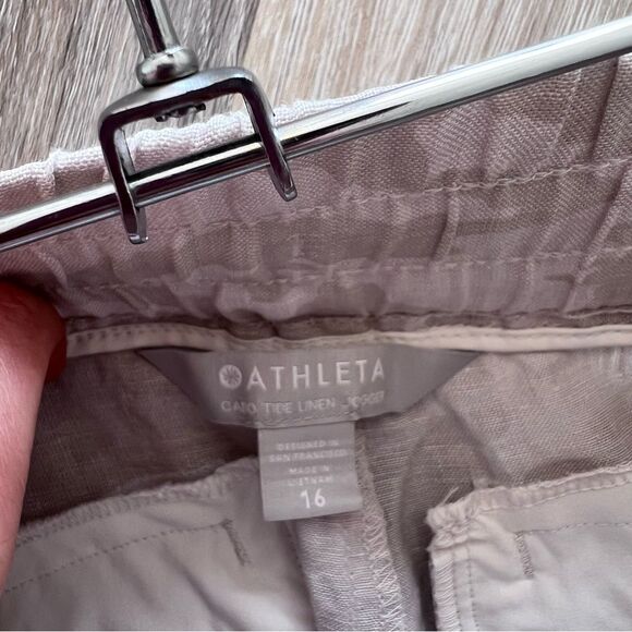 Athleta‎ Cabo tide linen joggers camo women’s size 16 - Picture 9 of 10